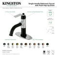 thumbnail image 7 of Kingston Brass KSD2824KL Whitaker One-Handle Single-Hole Bathroom Faucet with Deck Plate and Push Pop-Up Drain, Matte Black/Black Stainless, 7 of 7