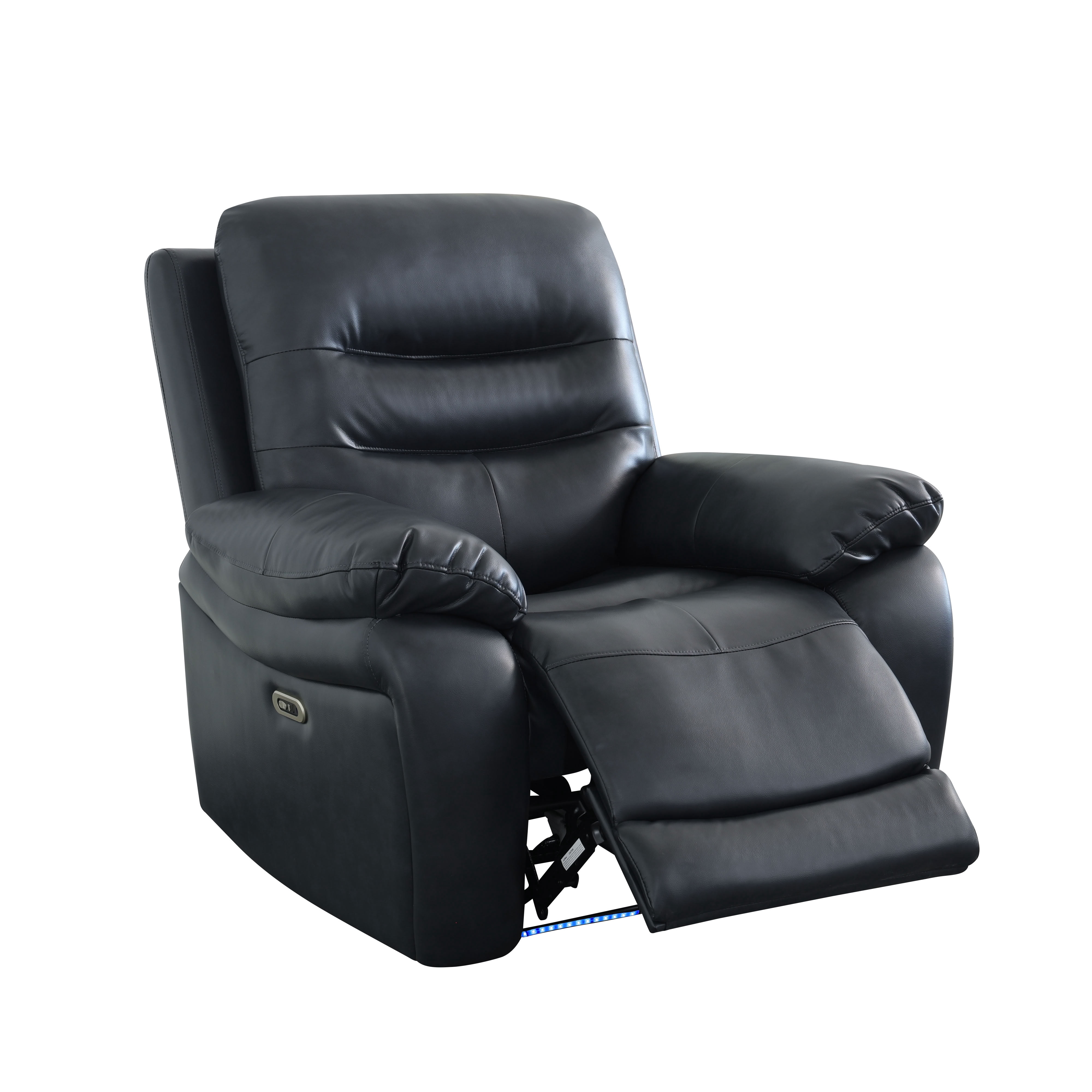 MAYEERTY Single-Seat Intelligent Recliner Sofa with Breathable Leather, LED Light & USB Charging for Bedroom Study