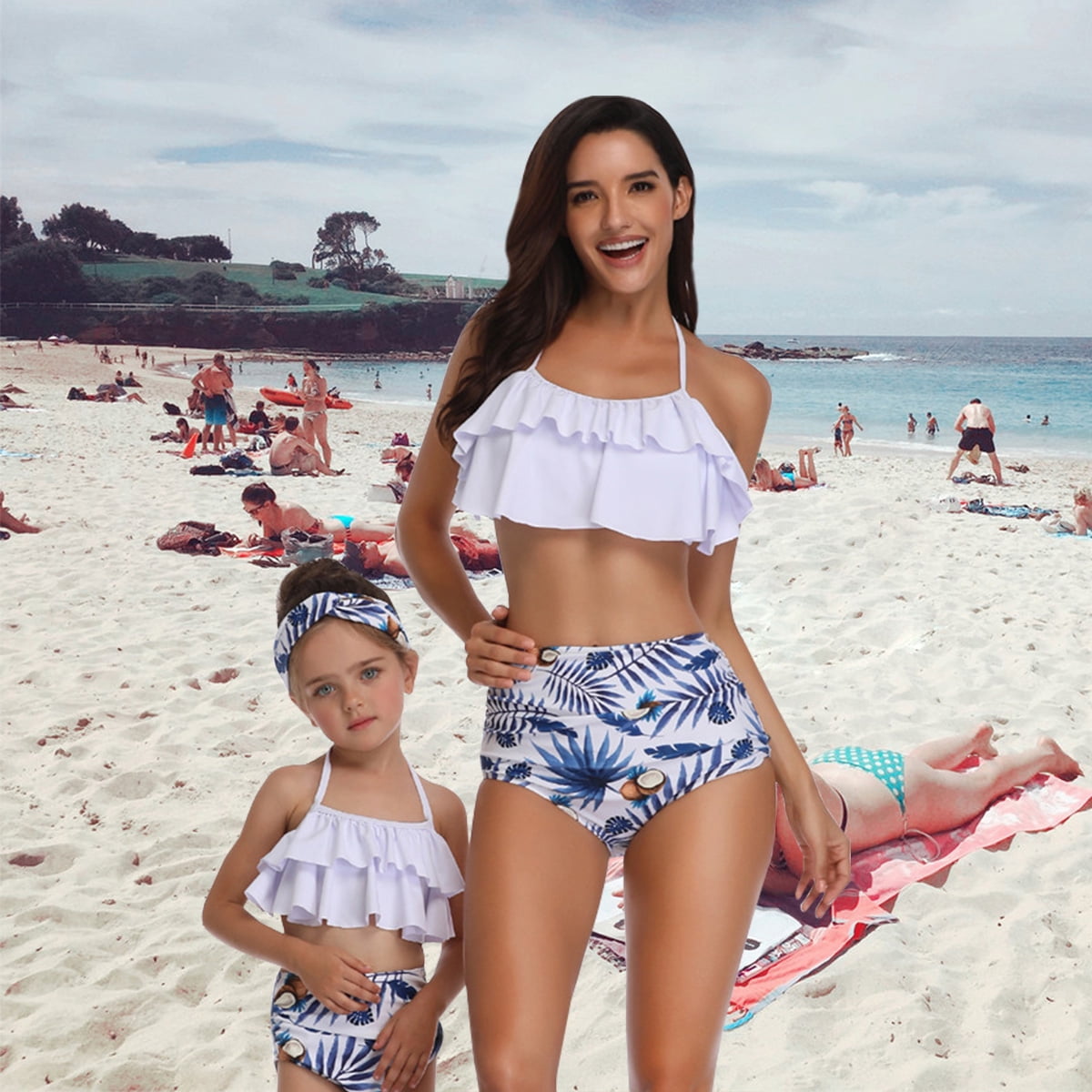 DUSISHIDAN Girls Kids Two Piece Bikini Set Floral 2-Piece Bathing Suits for US 4-14