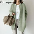 thumbnail image 3 of Komiyama 7 Colors Cardigan Mujer Fashion Vintage Women Sweaters Autumn Winter Warm Outwear Tops Loose Long Sleeve Knitwear, 3 of 6