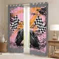 thumbnail image 2 of Castle Fairy Checkered Flag Black Out Curtains,Racing Car Curtains Pack of 2 (42x63 Each), 2 of 6