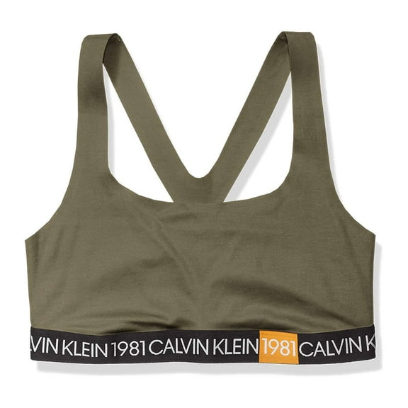 Calvin Klein Women's 1981 Bold Unlined Bralette, Army Dust,XS - US