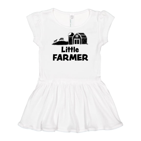 Inktastic Little Farmer Barn, Silo and Cows Girls Baby Dress