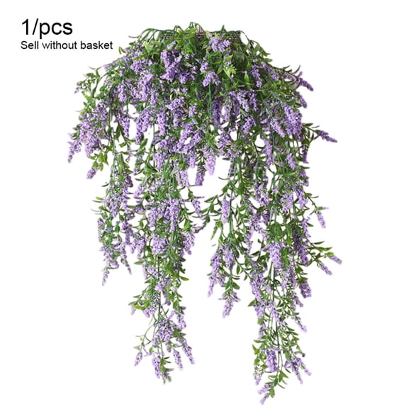 Guirnalda de lavanda artificial simulación floral vid oficina en casa plástico flor falsa ratán, púrpura sidaley HA8324-01B