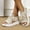 Beige, variant on Lilgiuy Platform Sandals for Women Summer New Mesh Beach Hawaiian Slip On Casual Open Toe Flat Thick Bottom Breathable Hollow Out Sandals