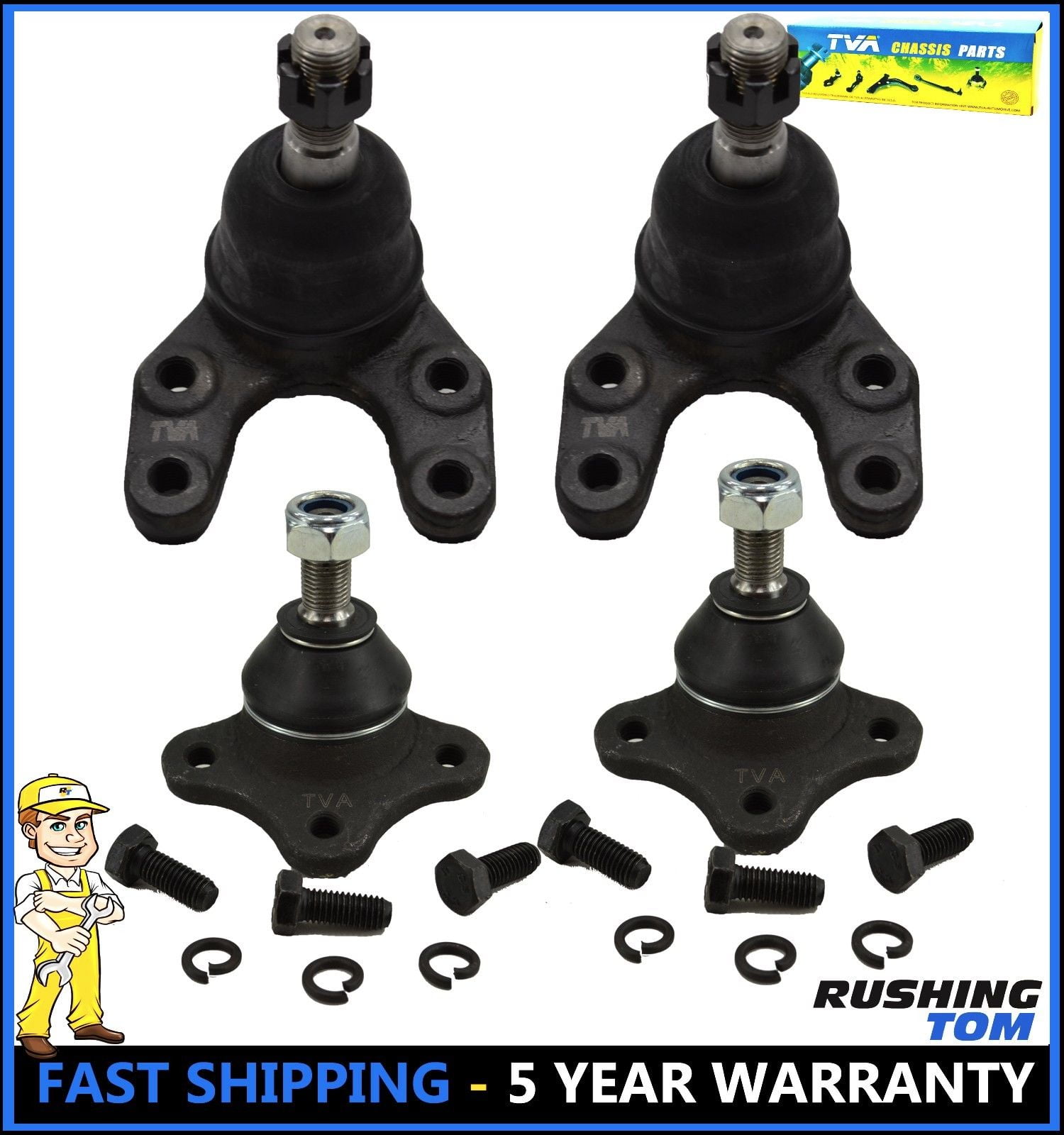 4Pc Ball Joint Kit Upper & Lower for Mazda B2000 B2200 B2600 RWD 8693