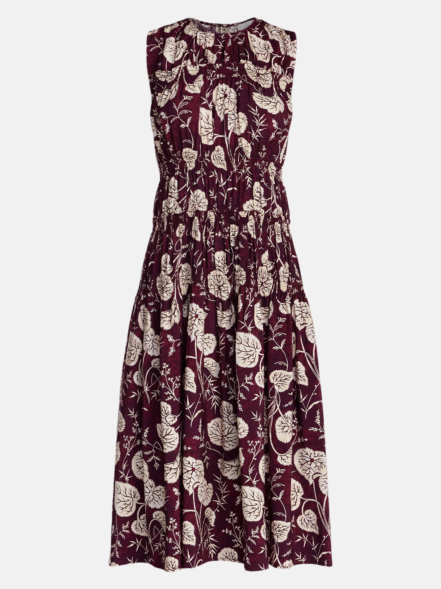 Time and Tru Women's Sleeveless Smocked Midi Dress, Sizes XS-XXXL