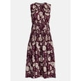 thumbnail image 5 of Time and Tru Women's Sleeveless Smocked Midi Dress, Sizes XS-XXXL, 5 of 5