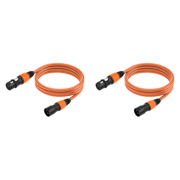 Cable XLR Extensión Micrófono A 3 Pines Chapado en Oro (3M) Naranja