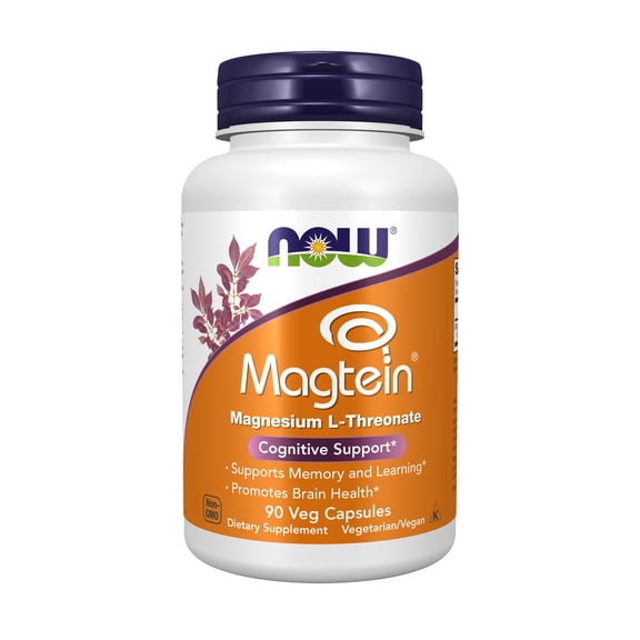 NOW Supplements, Magtein™ with patented form of Magnesium (Mg), Cognitive Support*, 90 Veg Capsules