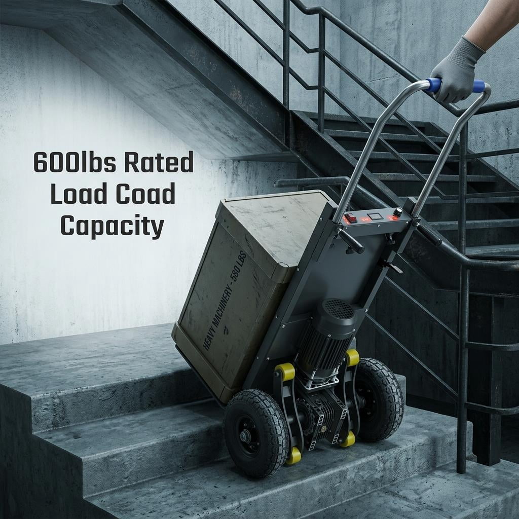 Electric Stair Climbing Dolly with 1102 lbs max Load Capacity, Folding Stair Climbing Dolly Takes, Motorized Stair Climbing Hand Truck for Office Daily Use