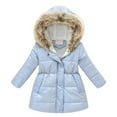 thumbnail image 4 of Bjutir Girls Winter Long Sleeve Hooded Coat Baby Kids Thick Warm Windproof Coat Outwear Jacket Clothes, 4 of 4