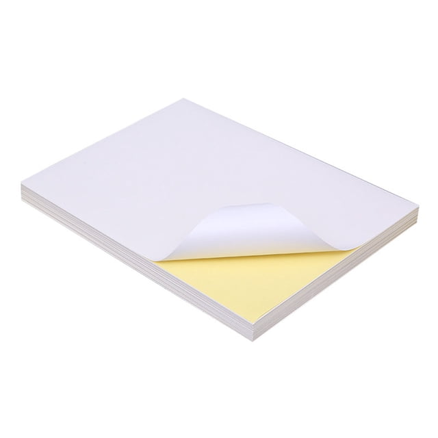 Papel de impresión autoadhesivo A4, acabado práctico mate, etiqueta adhesiva imprimible, papel blanco, fondo amarillo, 100 Uds.