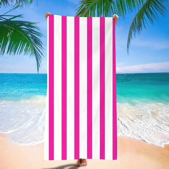 Extra Large Beach Towel - Oversized Mircofiber Beach Towel 140cmx70cm, XL Striped Lightweight Pool Towel, Big Cabana Swim Travel Towel for Adults Mens Women