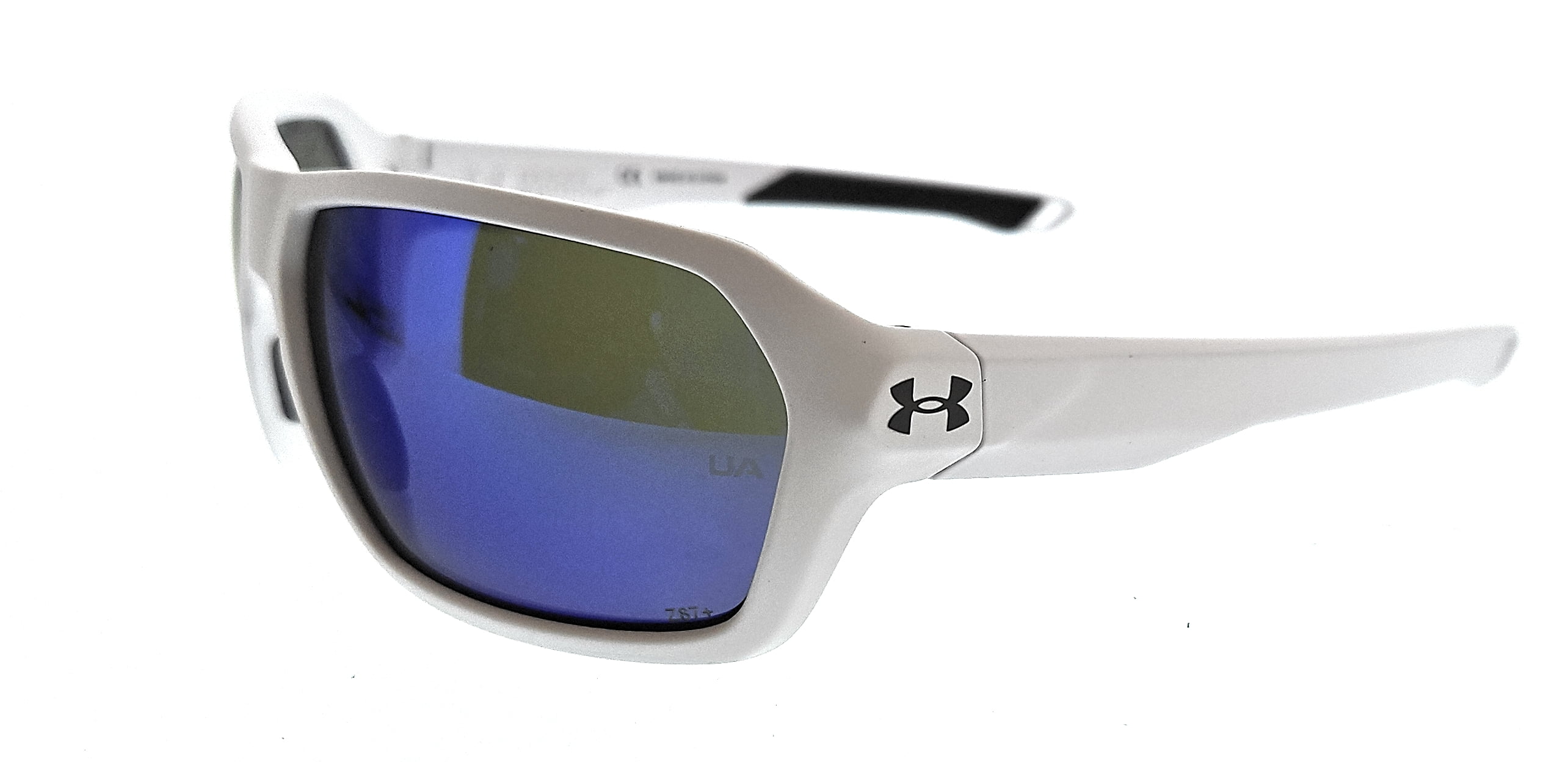 アンダーアーマー　アイシールド　ブルーミラー Under Armour Unisex Matte White Blue Halftime Rimless Shield