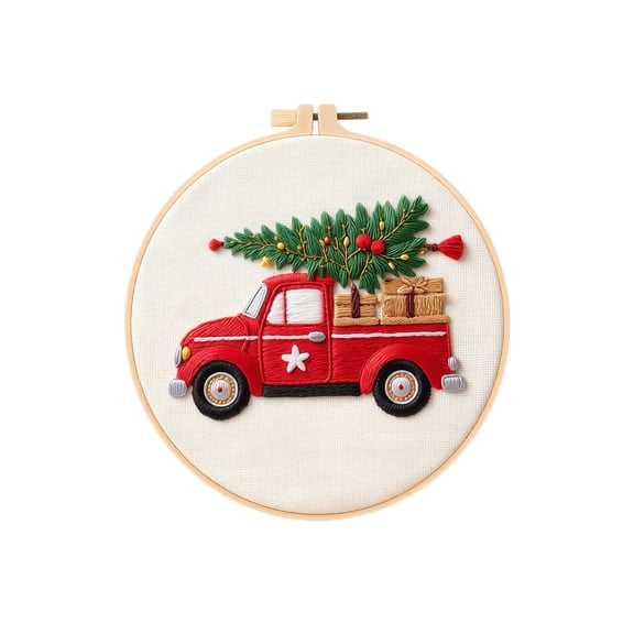 Christmas Embroidery DIY Kit Hand Stitched Needlepoint Crafting Set for Beginners Holiday Decorative Arts Needlework Supplies Handmade Gift Idea B786