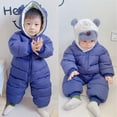 thumbnail image 5 of KYAIGUO Infant Baby Winter Down Jumpsuit Romper for Girls Boys One-Piece Bear Hoodie Jumpsuit Snowsuit Puffer Warm Bodysuits, 5 of 9