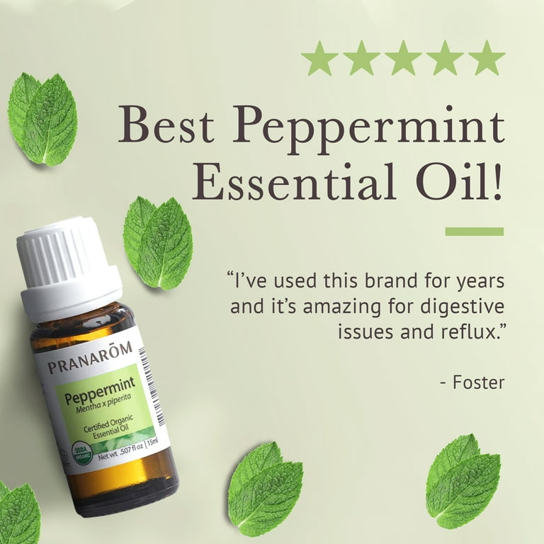 Pranarom 100% Pure Organic Peppermint Essential Oil, 15 mL