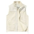 thumbnail image 2 of NARABB Men's Sleeveless Warm Vest Fallow Full-Zip Stand Collar Jacket Have Pockets Patchwork Gilet, 2 of 9