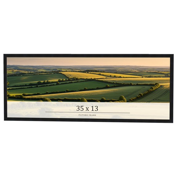 35x13 Frame Black Real Wood Picture Frame Width 0.75 inches | Interior Frame Depth 0.5 inches |