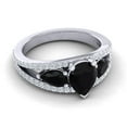 thumbnail image 3 of 2.00 Carat Pear Shape Black Onyx Gemstone & Natural Diamond Charming Ring for Wedding Solid 14K White Gold Size 10.5 by Diamond Capitals, 3 of 8