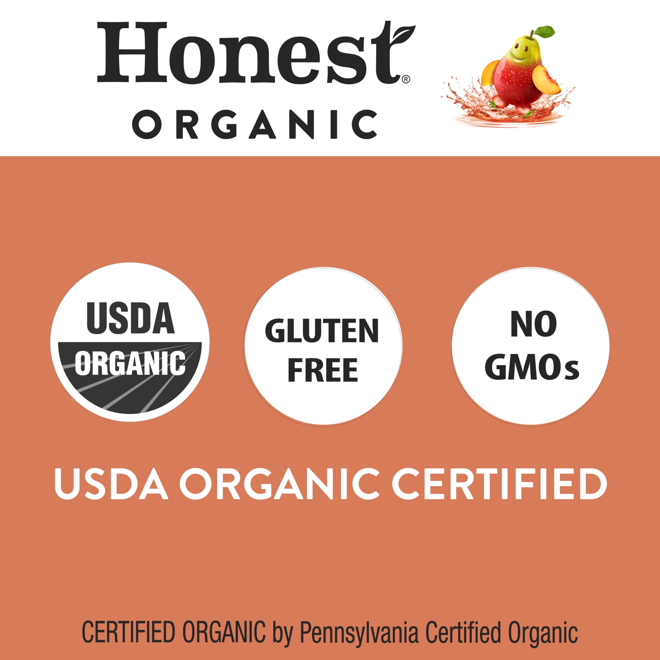 (5 pack) Honest Kids Organic Strawberry Peachy Keen Fruit Juice, 6 fl oz, 8 Juice Boxes