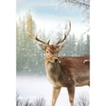 thumbnail image 2 of America Forever Winter Animals Garden Flag Double Sided Vertical Decorative 12.5 x 18 inches for Outdoor, Yard, Porch Happy Holiday Snowfall Winter Forest Buck and Doe Snowflake Garden Flag, 2 of 3