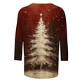thumbnail image 4 of Fashion Fall Saving LiMoi Women's Elegant Christmas Top with Three Quarter Sleeve Round Neck and Glamorous Tree Design Tees Tshirts Shirts Blouse My Items, 4 of 5