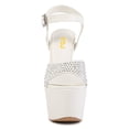 thumbnail image 4 of FSJ Women Sexy Rhinestones Transparent Ankle Buckle Strap Sandals Stiletto High Heel Open Toe Platform Pumps Shoes Size 8.5 White, 4 of 4