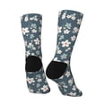 thumbnail image 3 of Goofa Blue Flower Printed Men's Crew Socks, Soft Durable Breathable Moisture-Wicking with Odor Control Cotton socks, 3 of 9