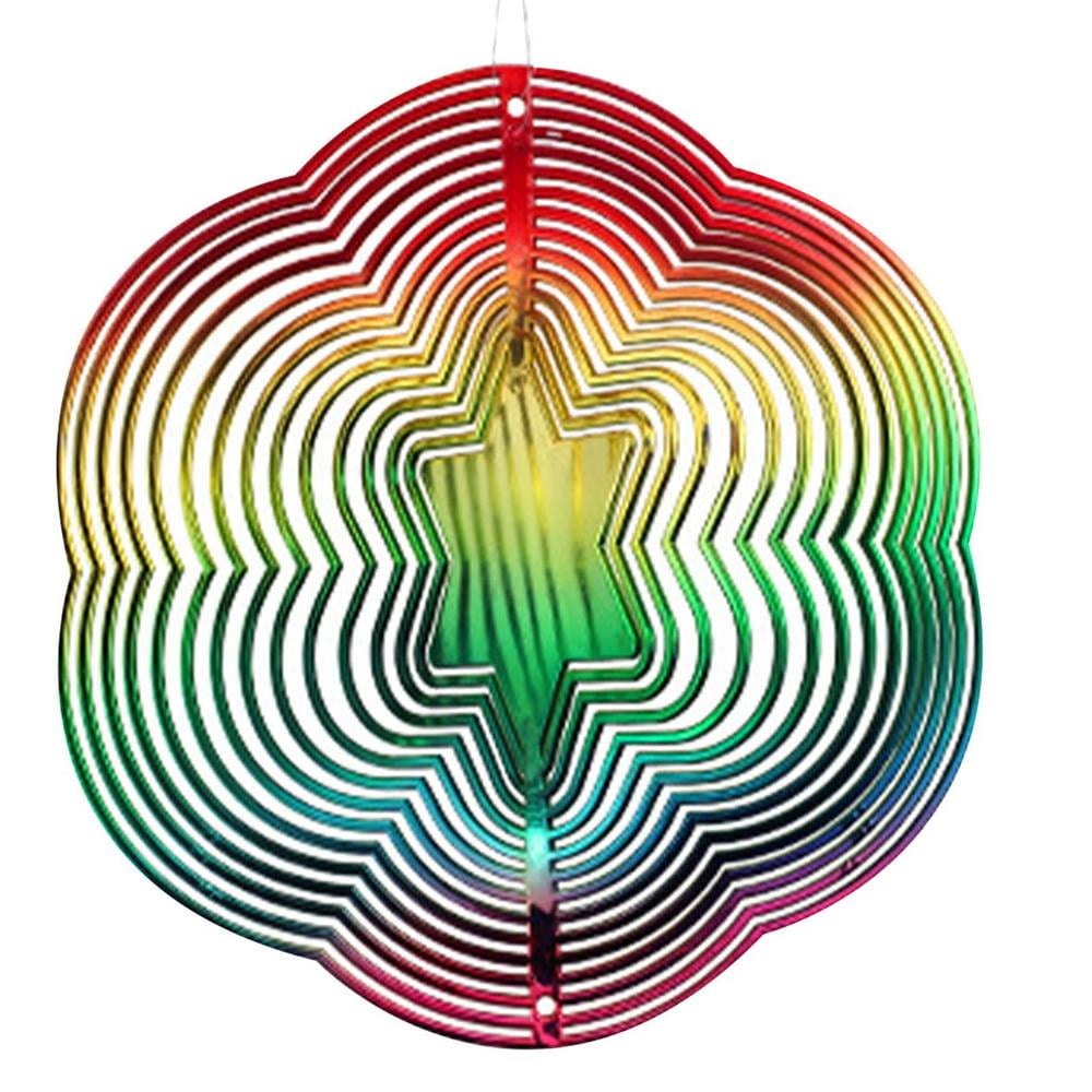 Wind Spinners Colorful Hexagon 3D Bird Repelling Wind Chimes