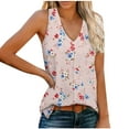 thumbnail image 3 of JTZGDY Boho Tank Tops for Women Cute Floral Printed Summer Sleeveless V Neck Camisole Vest Loose Fit Casual Side Slit Tunic Blouse 2025 Fashion Outfit Clothes Pink#02 XL, 3 of 9