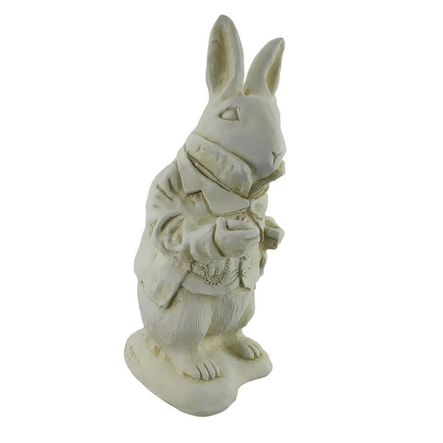 Alice au Pays des Merveilles Statue de Jardin White Rabbit Musée en Résine Blanche