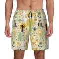 thumbnail image 2 of Picia Animal Tree pattern Mens Swim Trunks with Compression Liner Stretch Beach Shorts Quick Dry with Zipper Pockets No-Chafing Board Shorts-Small, 2 of 9