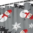 thumbnail image 3 of Gray Christmas Snowman Pattern Shower Curtain 72"x72" ,Bathroom Decorative Shower Curtains Set with 12 Hooks,Modern Waterproof Washable Shower Curtain, 3 of 6