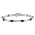 thumbnail image 5 of Auriga Fine Jewelry 14K White Gold Amethyst and Diamond Infinity Bracelet 7inch for Women, 5 of 6
