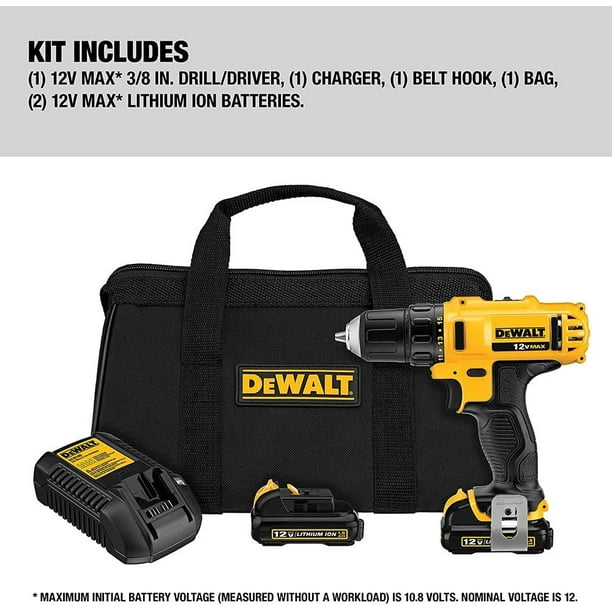 DEWALT 12V MAX Cordless Drill Driver Kit 3 8 Inch DCD710S2