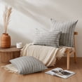 thumbnail image 3 of XWZO 12x20 inch Chenille Pillow Covers 2 Pieces Set, Rectangle Fluffy Boho Striped Decorative Cushion Covers for Couch/Sofa/Bed, Taupe-Striped (NO PILLOW INSERT), 3 of 7