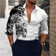 thumbnail image 1 of Camisa con estampado de calle informal para hombre nueva de , de lujo, a la moda, de alta calidad, con solapa y manga larga, talla grande, 1 of 6