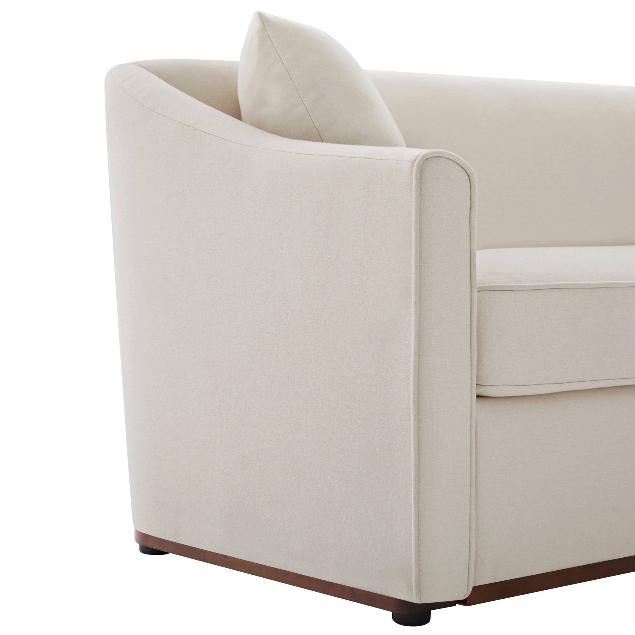 Christopher Knight Home 75.78" Modern Chenille Upholstered 3-Seater Sofa with Throw Pillows, Beige