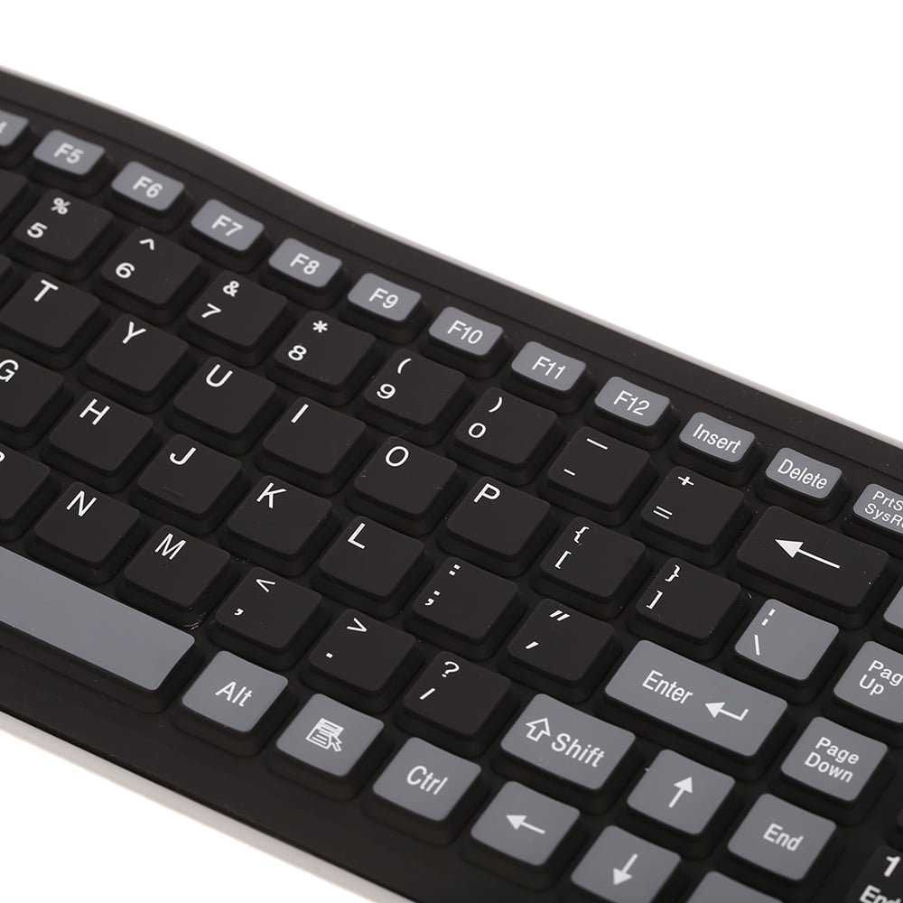 2.4 Portable Mini Flexible Roll Up Water Resistant Washable Soft Silicone Wireless Keyboard with USB Receiver for PC Tablet Laptop Computer