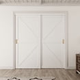 thumbnail image 2 of 72" x 80" Space-Saving K-Type Sliding Closet Door - Wood Grain Door Panel, Includes Complete Hardware Set, 2 of 6