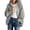 &288-Gray, variant on Womens Open Front Hooded Sweatshirt Cardigan Drop Shoulder Puff Sleeve Cuff Loose Fit Casual Jacket