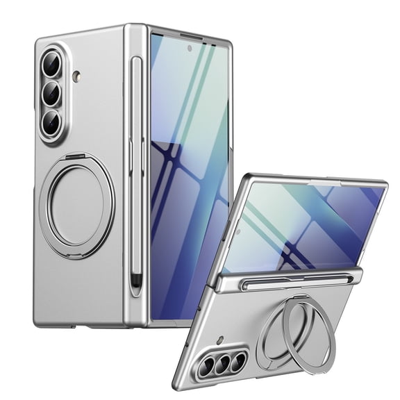 FLURIKA for Samsung Galaxy Z Fold 8 Ultra Case with S Pen Holder & Stylus, [Compatible with Magsafe][Screen Protector] Magnetic Full Body Hinge Protection Dustproof Cover, Silver
