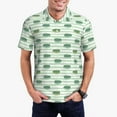 thumbnail image 5 of Yiaed Cute CrocodilePrint Men's Short Sleeve Polo Shirt,Golf Polo for Men Three-Button Golf Shirt Athletic Casual Collared T-Shirt- XX-Large, 5 of 7