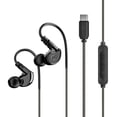 thumbnail image 1 of MEE audio M6 Sport USB-C Wired Earbuds with Memory Wire Earhooks, Headset with Mic & 3-Button Remote for iPhone 16, iPad, Other USB Type C Devices; in Ear Headphones for Running/Gym/Workouts, Black, 1 of 5