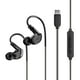 thumbnail image 1 of MEE audio M6 Sport USB-C Wired Earbuds with Memory Wire Earhooks, Headset with Mic & 3-Button Remote for iPhone 16, iPad, Other USB Type C Devices; in Ear Headphones for Running/Gym/Workouts, Black, 1 of 5
