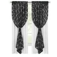 thumbnail image 7 of Woven Trends 2-Pack Double Layer Light Filtering Curtains, Moroccan Trellis and Modern Lattice Curtains for Living Room and Bedroom, Rod Pocket Panel Set of Two, 52" x 84", Black, 7 of 7