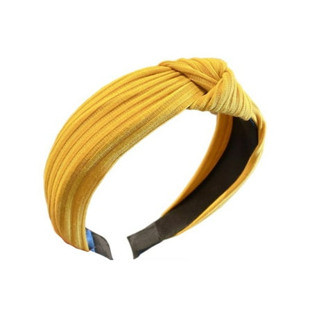

Wrea Women Wide Hairband Hair Hoop Bands Cloth Running Face Washing Solid Color Elastic Headbands Headwear Female Accessories Yellow