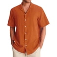 thumbnail image 2 of Men's Casual Linen Shirt for Beach and Sports Stylish Short Sleeved Top with Lapel Design for Everyday Wear, 2 of 4